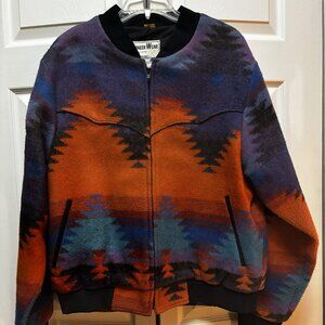 Pioneer Wear Vintage Southwestern Bomber Jacket USA Made Size Large